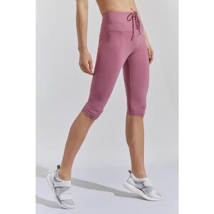 Carbon38 Year of Ours Pink Cameron Capri Lace Up Football Leggings